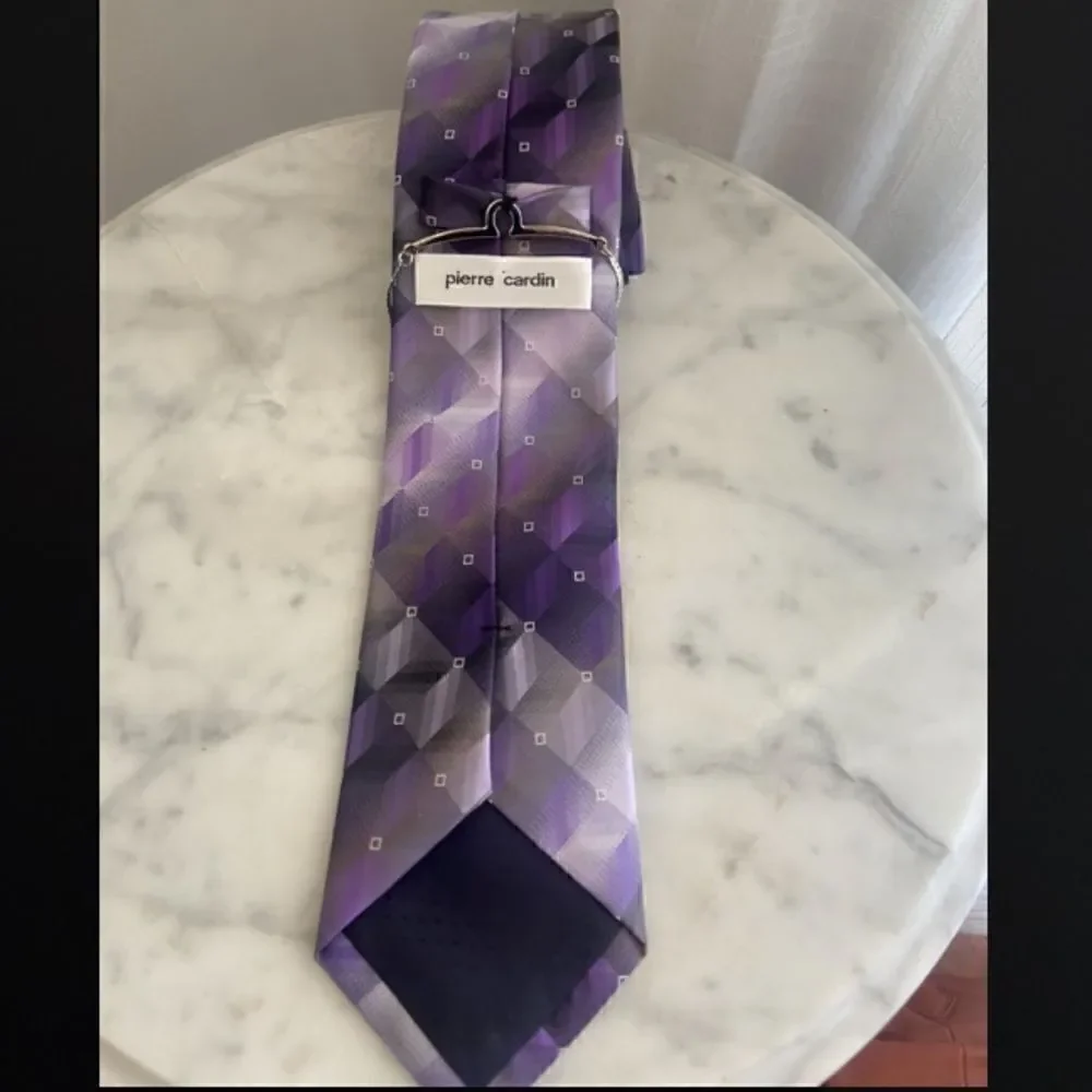 Pierre Cardin Purple Plum Bespoke Geometric Tie
